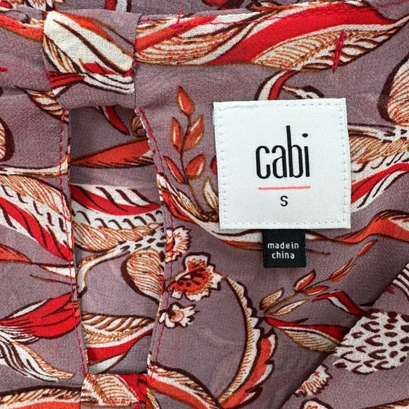 NWOT TAGS CABI 3611 V-BECK CRANE TOP W/PEBLUM-SMALL - Picture 3 of 9